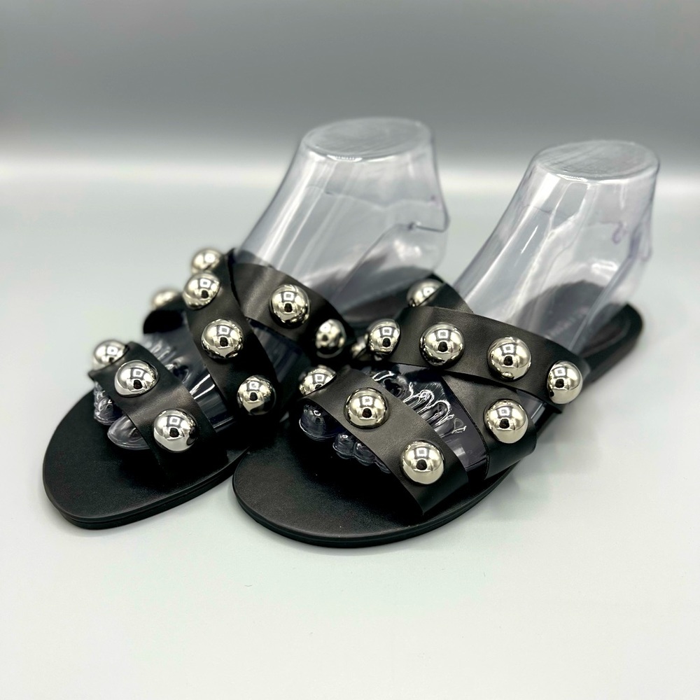 Black Studded Sandals